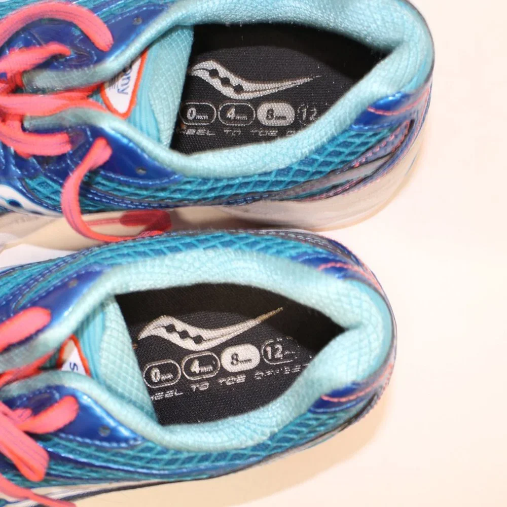 Saucony Ride 7 Running Shoes Turquoise Blue Coral OrangeS10241-1 Womens Size 9M - Picture 9 of 11